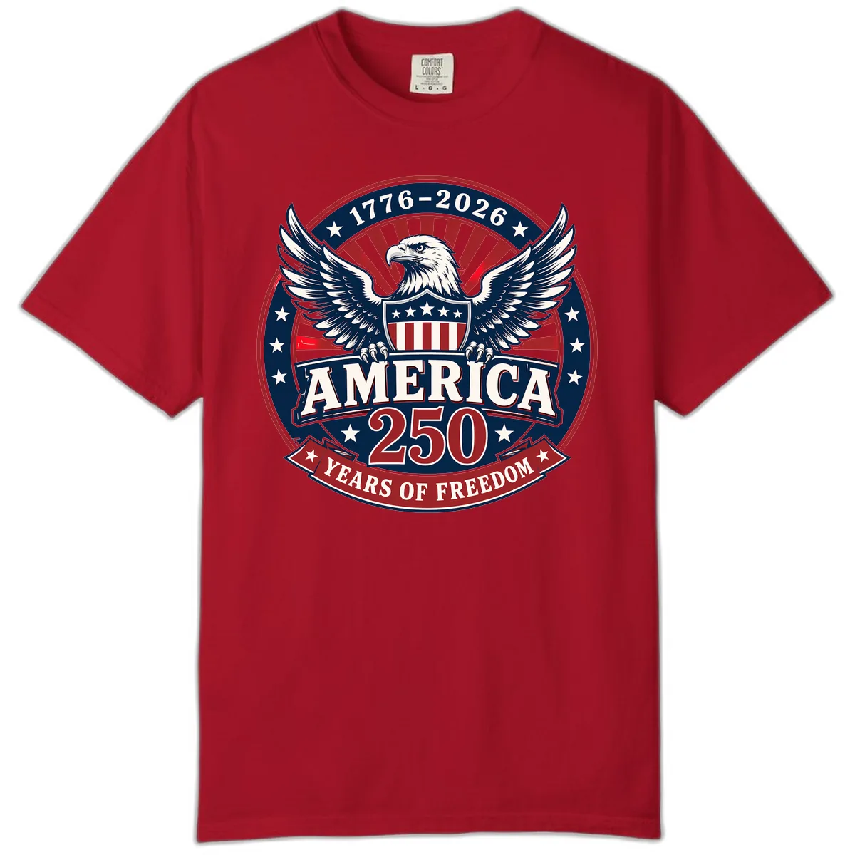 America 250 Years Of Freedom Celebration Comfort Color in Red